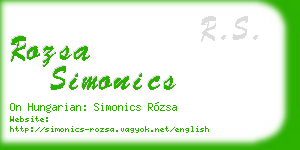 rozsa simonics business card
